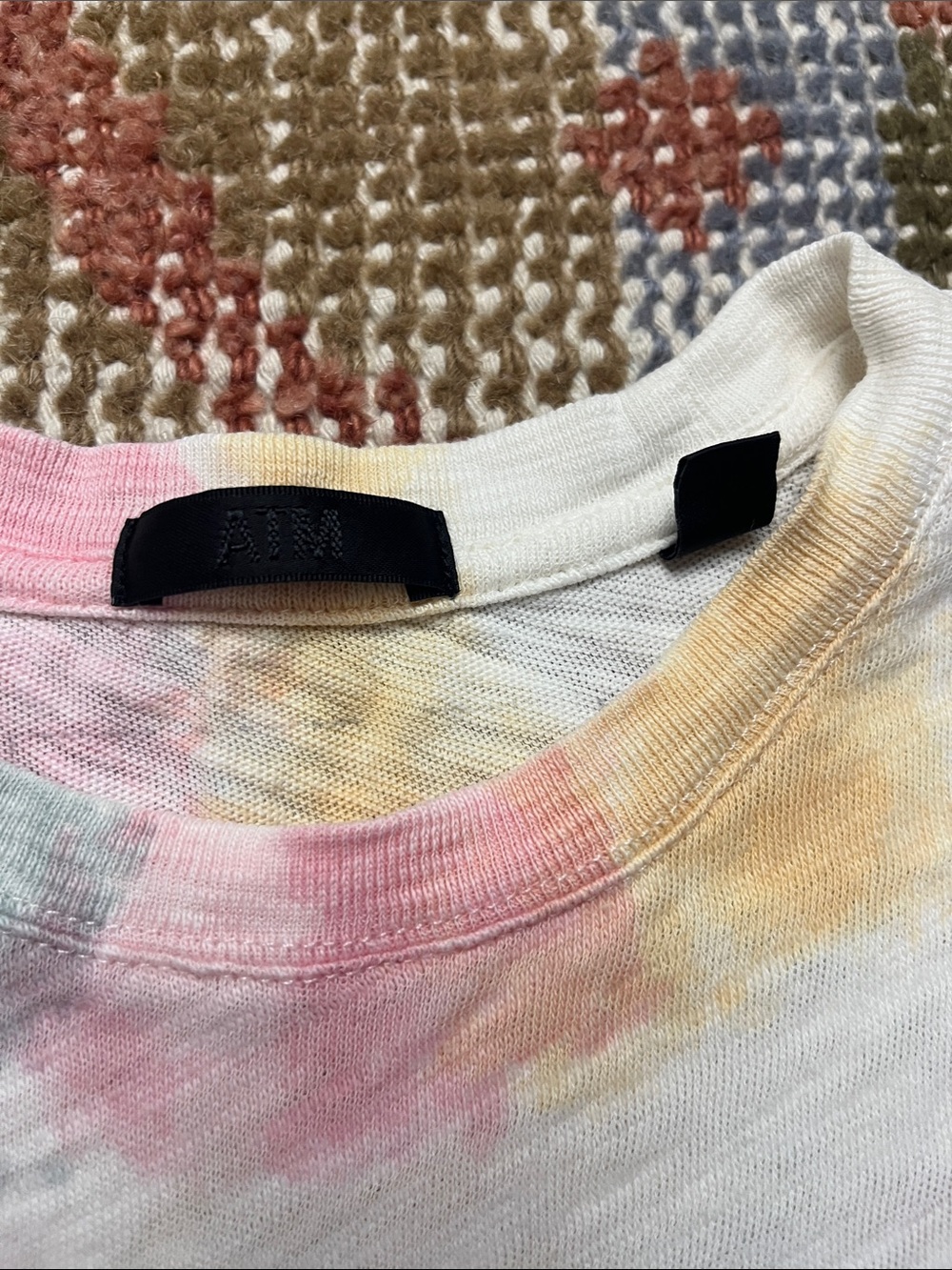 ATM Anthony Thomas Melillo Schoolboy Print Pastel Tie Dye Cotton T Shirt Size M - Picture 3 of 8
